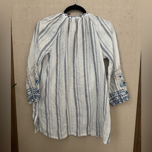 Women's Johnny Was Workshop White Embroidered Shirt Size Small - Picture 3 of 5